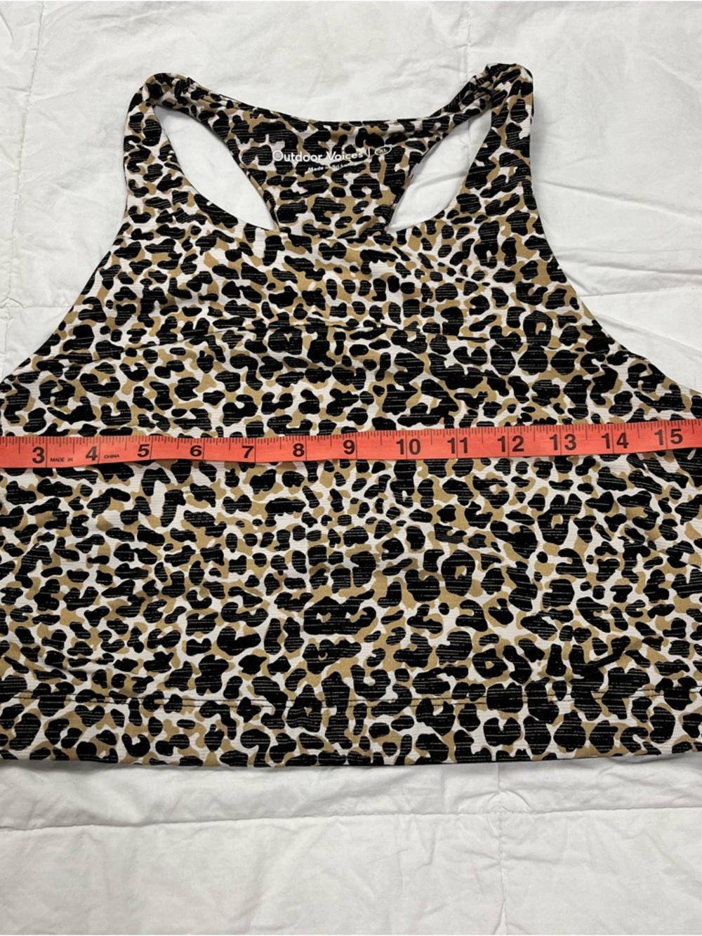 Outdoor Voices Move Free Leopard Print Sports Bra Women's Size XL - Picture 7 of 11